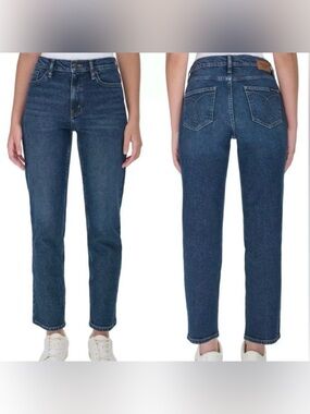 Calvin Klein Jeans High Rise Straight Leg Ankle Dark Wash Denim Blue Jeans, 8/10